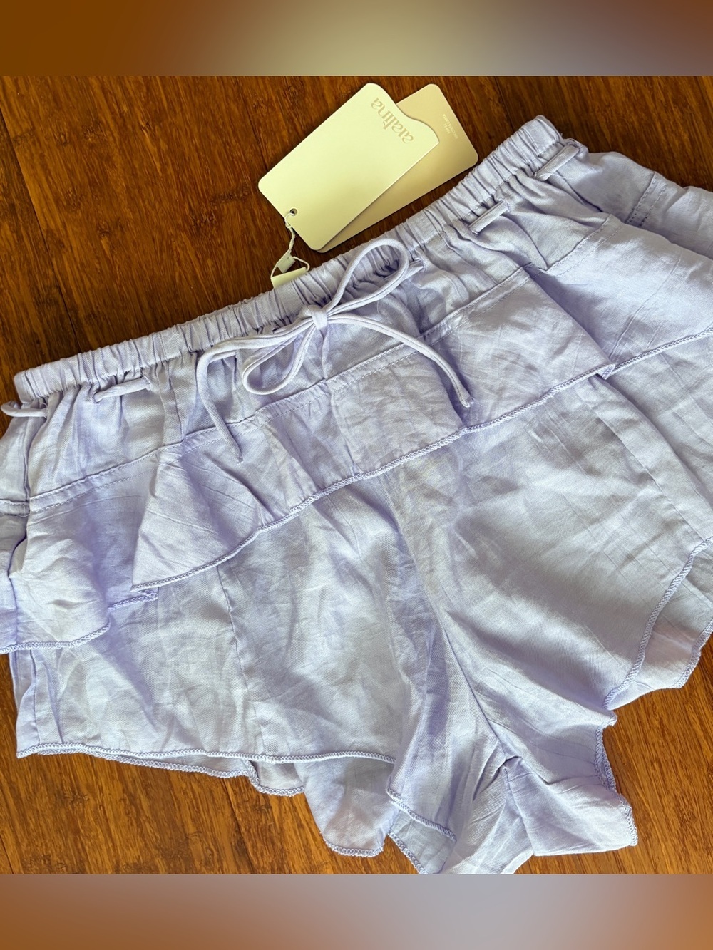 Aralina NWT Loungewear Shorts Swim Cover Shorts Lavender Ruffles Nighty Shorts M - Picture 3 of 11